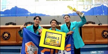 Mahasiswa Program Studi Teknik Sipil UMS yang tergabung dalam Tim DED-CUBE meraih Juara 3 dalam CIVICO 2026 di Universitas Negeri Malang. Foto: Ist.