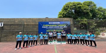 Para juara Turnamen Tenis Tingkat SMA Se-Solo Raya dalam rangkaian peringatan Hari Jadi ke-68 UMS, Minggu, (20/9/2026). Foto: Ist.