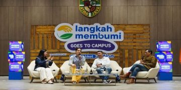 Langkah Membumi Goes To Campus hadir di lima kampus di Jabodetabek bersama Cinta Laura Kiehl sebagai Change Maker Partner. Program ini menjadi bagian dari rangkaian menuju Langkah Membumi Market 2026 oleh Blibli Tiket Action. Foto: Ist.