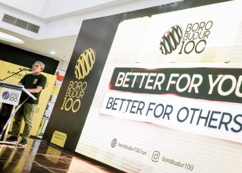 Sekda Provinsi Jawa Tengah saat launching Borobudur 100 di Atrium Mall Artos Magelang, Sabtu, 26 September 2026. Foto: Ist.