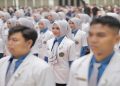 Sebanyak 147 mahasiswa Program Studi Profesi Fisioterapis FIK UMS mengikuti pengambilan Sumpah Fisioterapis di Edutorium K.H. Ahmad Dahlan UMS, Minggu (27/9/2026). Foto: Ist.