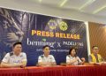 Dokter pendiri Benning Aesthetic Clinic, dr. Kristian Sanjaya; Project Officer Padelions, Aland Adhi dan President Lions Club Solo Bengawan, Amelia Ong memberikan keterangan pers, Selasa (29/9/2026). Foto: Indospektrum.com