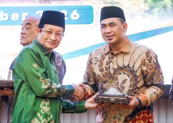 Penandatanganan nota kesepakatan antara pemerintah pusat, Pemprov Jawa Tengah, dan Pemprov DIY di Auditorium HM Rasjidi, Kementerian Agama RI, Jakarta, Kamis (17/9/2026) terkait pemanfaatan candi sebagai ruang ibadah. Foto : Ist.