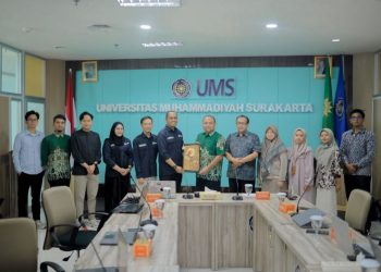 Benchmarking UNAMIN ke UMS di ruang sidang rektorat lantai 6, Gedung Induk Siti Walidah UMS, Jumat (18/9/2026). Foto : Ist.