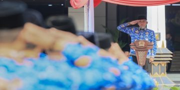 Sekda Provinsi Jawa Tengah Sumarno menjadi inspektur upacara peringatan Hari Kesaktian Pancasila di Halaman Kantor Gubernur Jawa Tengah, Kamis, 1 Oktober 2026. Foto: Ist.