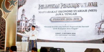 Wakil Gubernur Jawa Tengah, Taj Yasin Maimoen menghadiri acara Sharia Economic Leaders Forum (SELF) Jateng 2026 di Padma Hotel Semarang, Jumat, 2 Oktober 2026. Foto: Ist.
