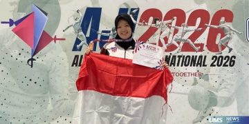 Mahasiswa UMS, Putri faradilah menyabet medali perunggu kategori Women’s Foil Individual di ajang AJI 2026. Foto: Ist.