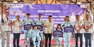 Gubernur Ahmad Luthfi melepas atlet, pelatih serta ofisial yang memperkuat kontingen Indonesia pada Asian Para Games ke-5 di Nagoya, Jepang, 19–24 Oktober 2026. Foto: Ist.