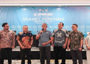 Sekda Jateng Sumarno saat menghadiri Grand Launching Sprint Run 2027 di Kota Semarang, Selasa, 13 Oktober 2026. Foto: Ist.