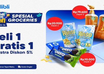 Promo Buy 1 Get 1 lewat program Tengah Bulan Cuan pada 15–16 Oktober 2026 yang dihadirkan Blibli. Foto: Ist.