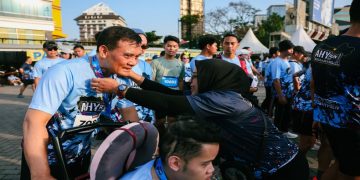 Gubernur Jawa Tengah Ahmad Luthfi mengikuti AHY Run Semarang 2026 pada Minggu, 18 Oktober 2026. Foto: Ist.