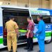 RS UMS A.R Fachrudin jalani verifikasi ambulans gawat darurat di halaman Kantor Dinas Kesehatan Kota Surakarta. Foto : Ist.