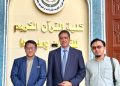 Kaprodi IQT UMS Dr Kharis Nugroho Lc M.Ud bertemu dengan Kepala Jurusan Fakultas Ilmu Al-Qur’an dan Qira’at (Kulliyyatul Qur’an al-Karim li al-Qira’at wa Ulumiha), Prof Dr Mahmud Ibrahim Assalamy. Foto Ist.