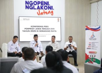 Wakil Gubernur Jawa Tengah Taj Yasin Maimoen saat konferensi pers di Kantor Gubernur Jawa Tengah, Rabu (21/10/2026). Foto : Ist.