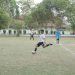 Samuel Ortega ML, mahasiwa asing UMS asal Timor Leste saat menendang bola. Foto : Ist.